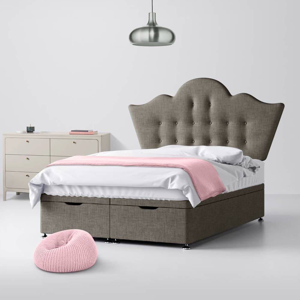 Grey button clearance headboard