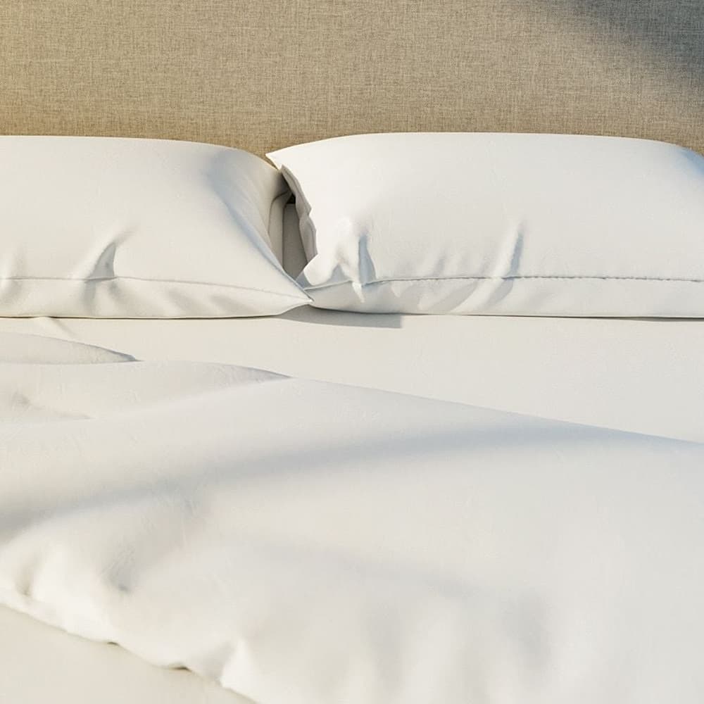 Panda 100 Bamboo Fitted Sheet Pure White Happy Beds