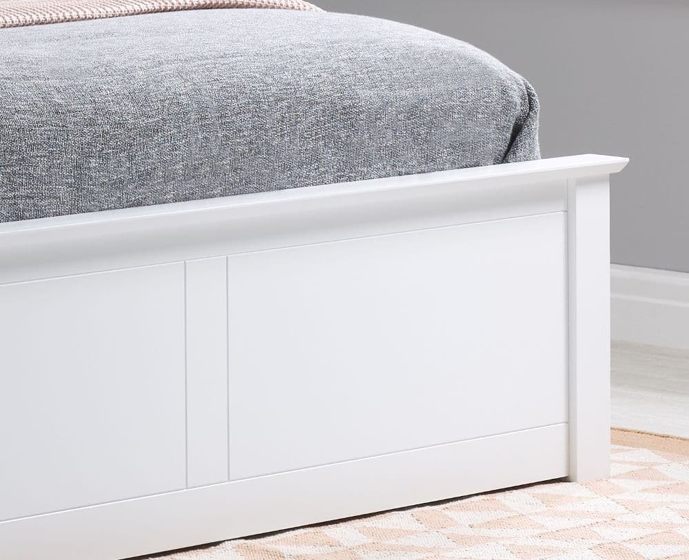 Phoenix White Wooden Ottoman Storage Bed Happy Beds