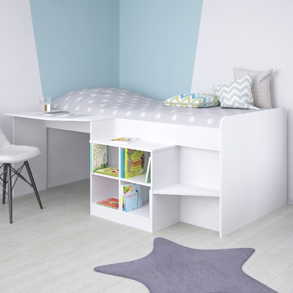 White wooden sales cabin bed