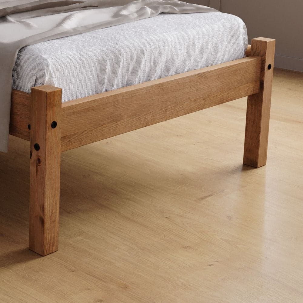 Wooden platform bed base sales frame solid pine
