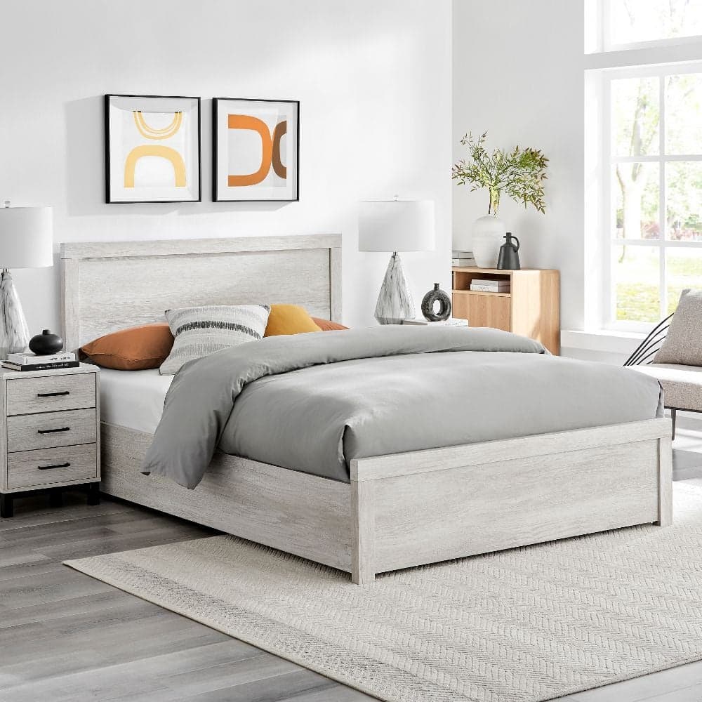 Grey wooden storage bed discount