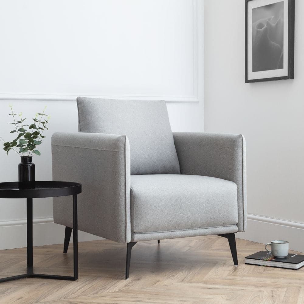 Grey fabric armchair sale