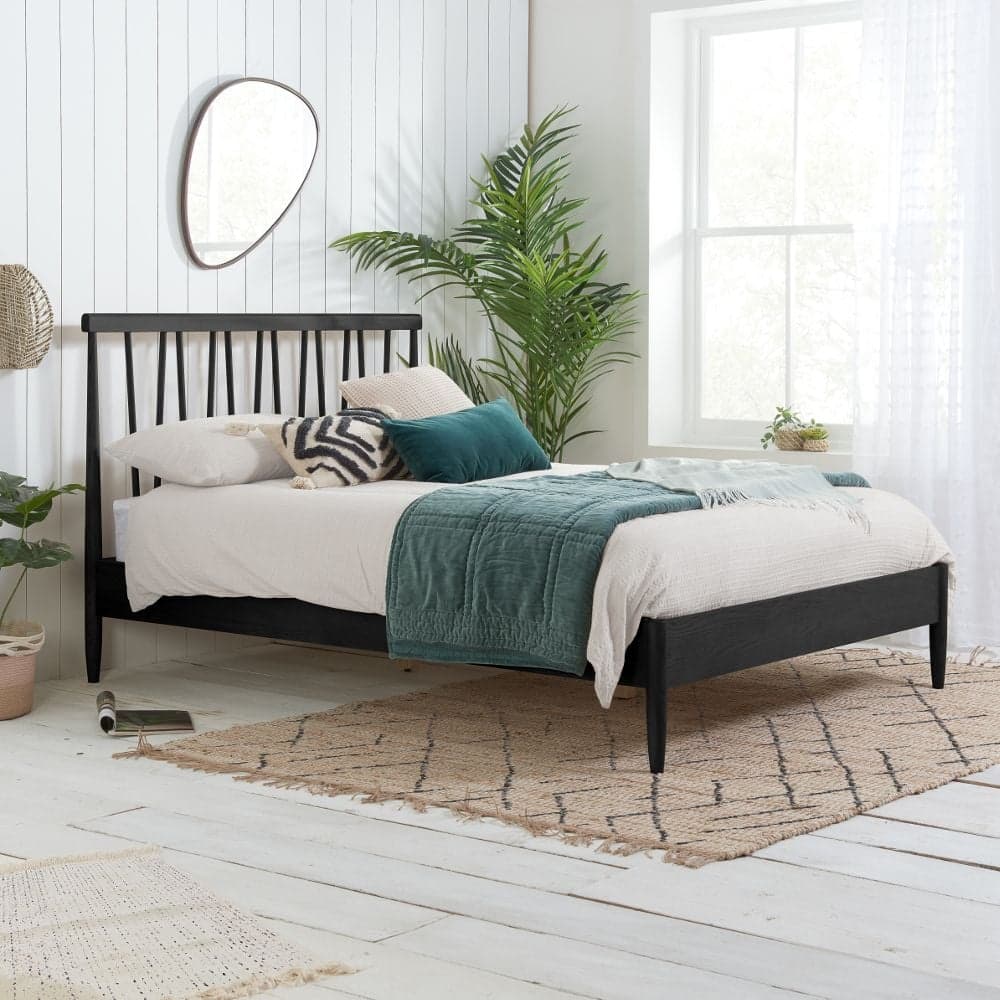 Black wood bed frame cheap