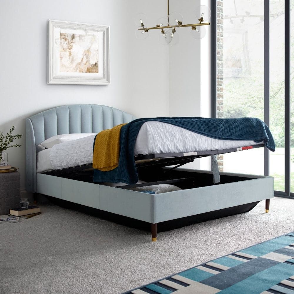 Blue ottoman hot sale double bed