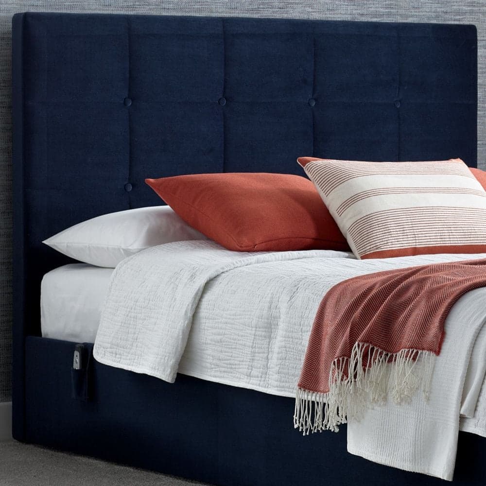 Blue velvet twin bed sale