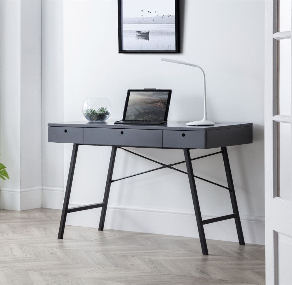 Grey wood outlet desk