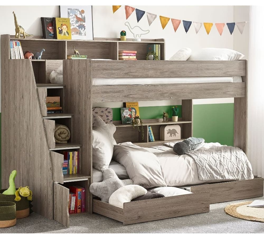 Double bunk sales with stairs