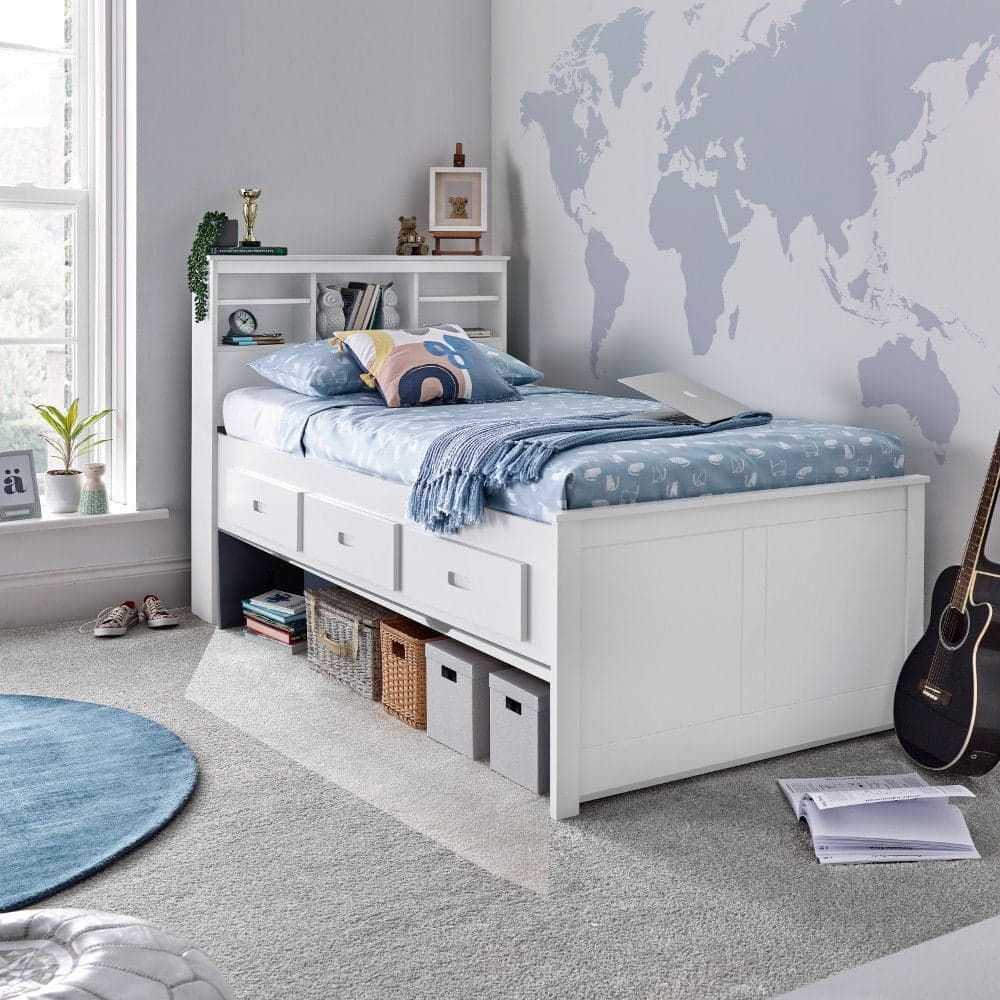 Single day bed store frame with storage