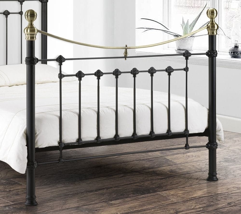Black and brass metal hot sale bed frame