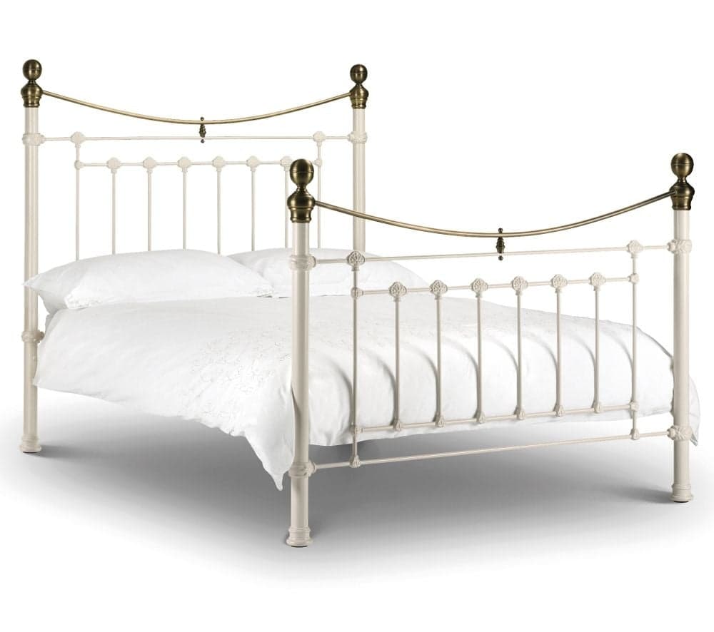 Antique white metal deals headboard