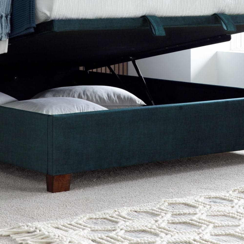 Walkworth Blue Fabric Ottoman Storage Bed Happy Beds