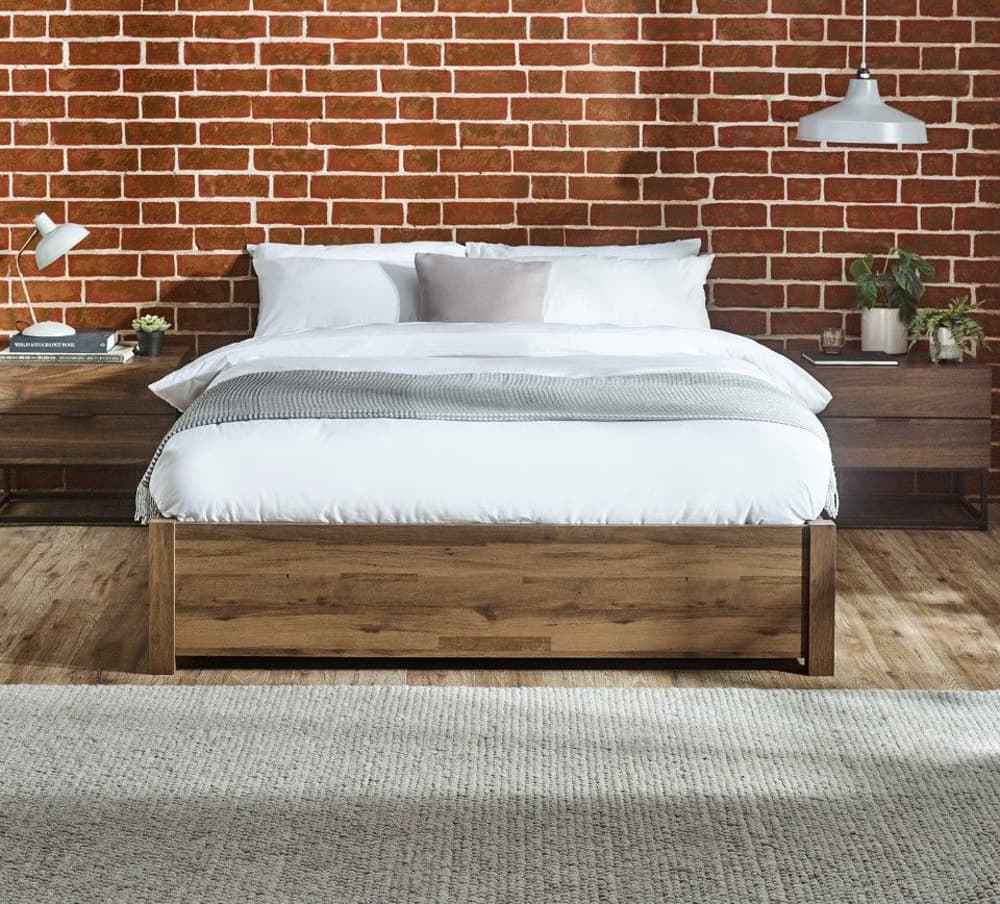 Westbrook Rustic Wooden Platform Ottoman Storage Bed | Happy Beds