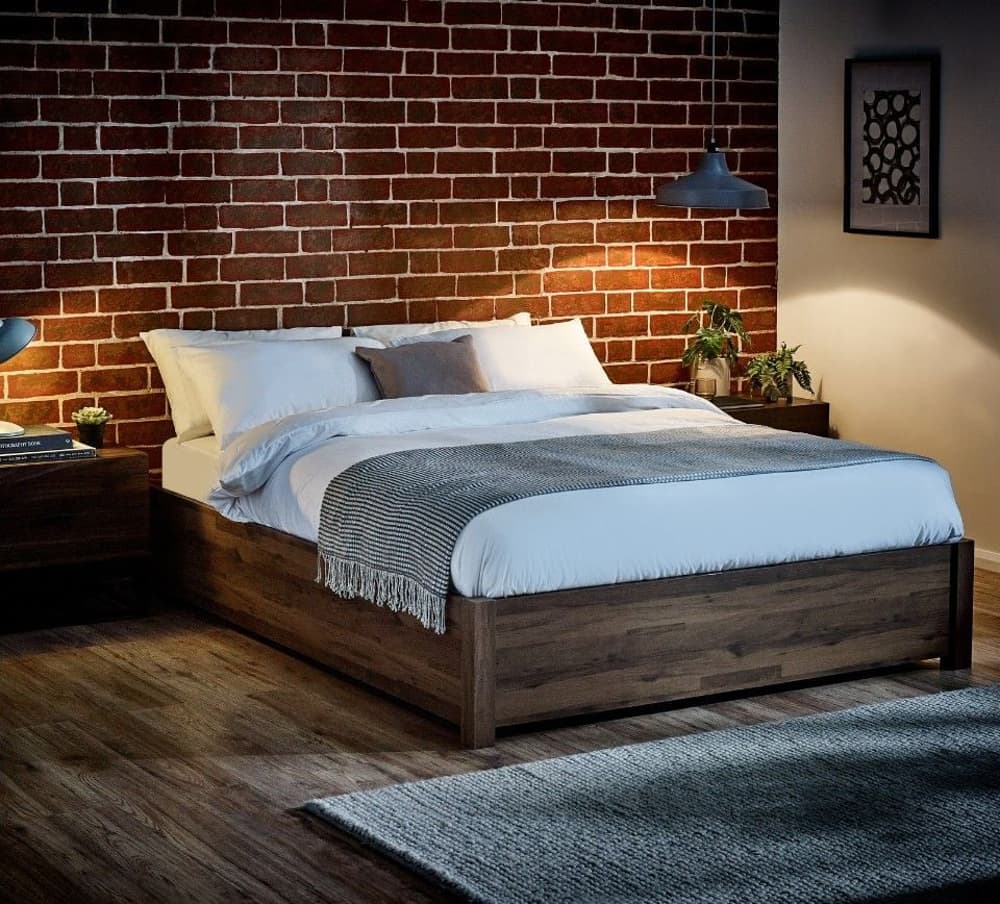 Westbrook Rustic Wooden Platform Ottoman Storage Bed | Happy Beds