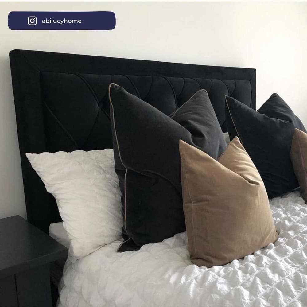 Bliss black velvet bed hot sale