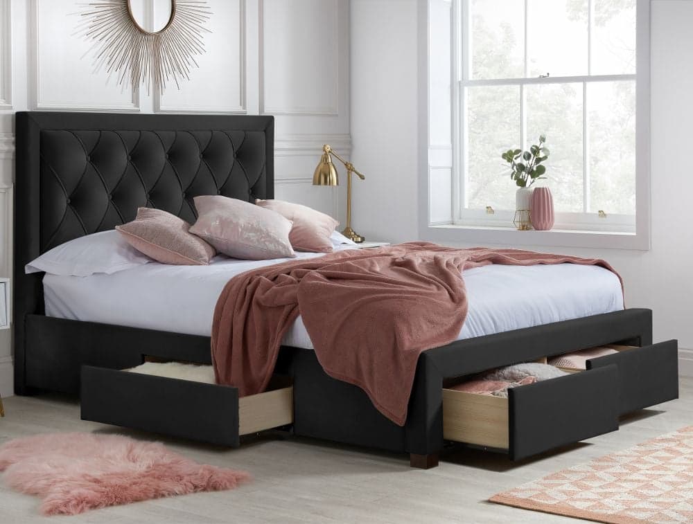 Bliss black velvet deals bed