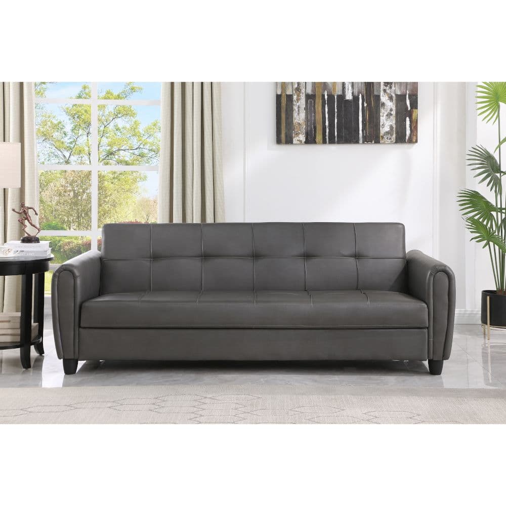 Grey hot sale leather lounge