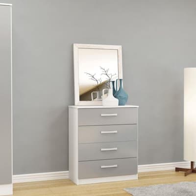 Lynx White and Grey 4 Drawer Chest