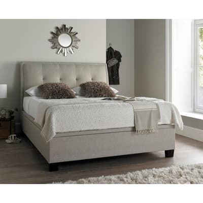 Accent Oatmeal Fabric Ottoman Storage Bed Accent Oatmeal Fabric Ottoman Storage Bed