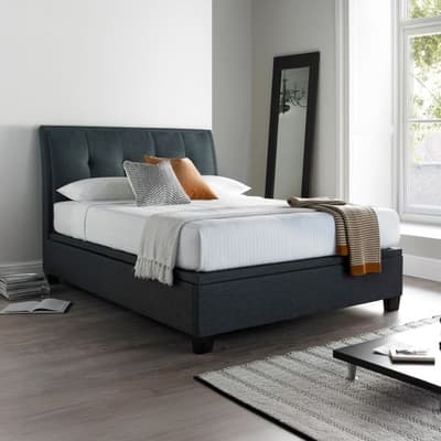 Accent Slate Fabric Ottoman Storage Bed