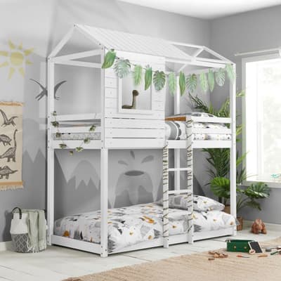 Adventure White Wooden Bunk Bed Frame