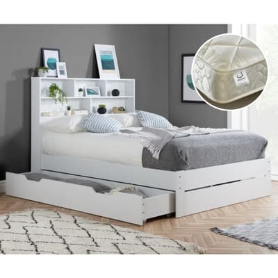 Alfie White Storage Bed with Premier Spring Mattress Included Alfie White Storage Bed with Premier Spring Mattress Included