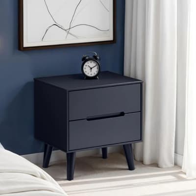 Alicia Grey 2 Drawer Wooden Bedside Table Alicia Grey 2 Drawer Wooden Bedside Table