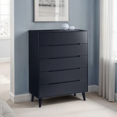 Alicia Grey  5 Drawer Wooden Chest
