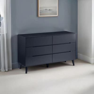 Alicia Grey 6 Drawer Wooden Chest