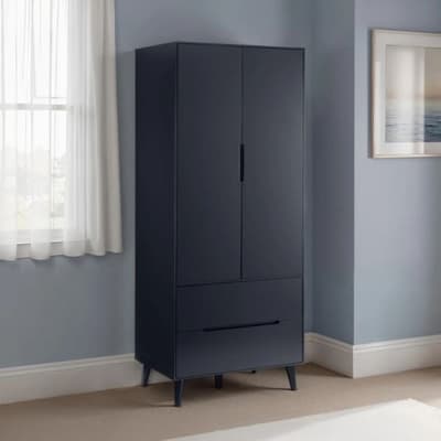 Alicia Grey 2 Door Wooden Combination Wardrobe Alicia Grey 2 Door Wooden Combination Wardrobe