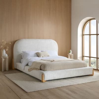 Amalfi White Fabric Bed