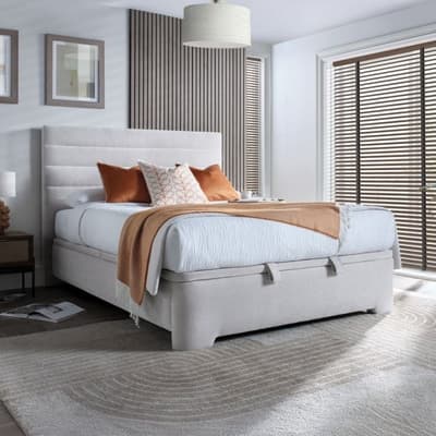 Appleby Clay Fabric Ottoman Storage Bed