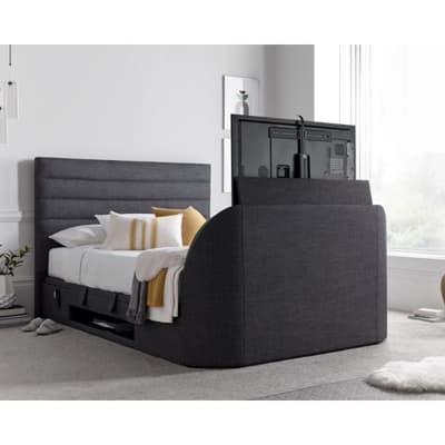 Appleby Slate Grey Fabric Ottoman Electric Media TV Bed Appleby Slate Grey Fabric Ottoman Electric Media TV Bed