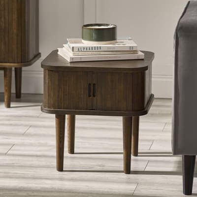 Arya Dark Oak Wooden Storage Bedside Table
