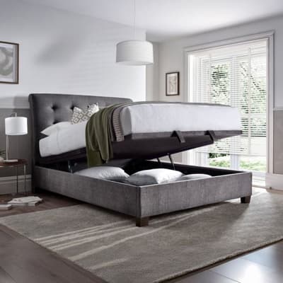 Ashbrooke Dark Grey Velvet Ottoman Storage Bed Ashbrooke Dark Grey Velvet Ottoman Storage Bed