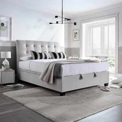 Ashbrooke Stone Grey Fabric Ottoman Storage Bed Ashbrooke Stone Grey Fabric Ottoman Storage Bed