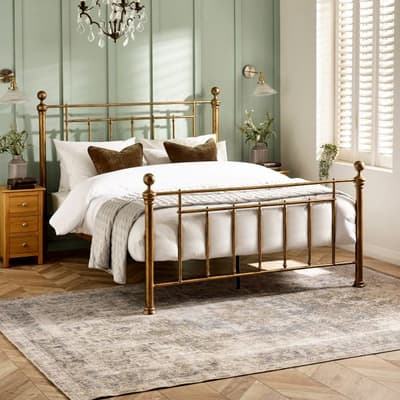 Aurelia Antique Brass Metal Bed