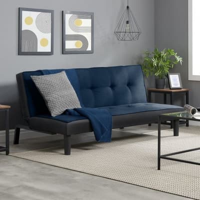 Aurora Blue Fabric Sofa Bed