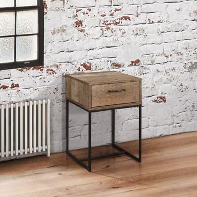 Urban Rustic 1 Drawer Narrow Bedside Table