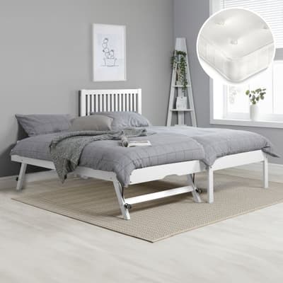 Buxton White Guest Bed with 2 Clay Mattresses Included