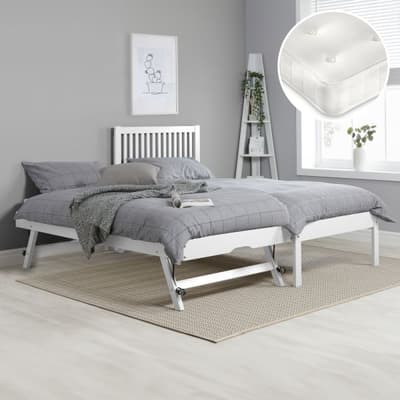 Buxton White Guest Bed with 2 Clay Mattresses Included Buxton White Guest Bed with 2 Clay Mattresses Included