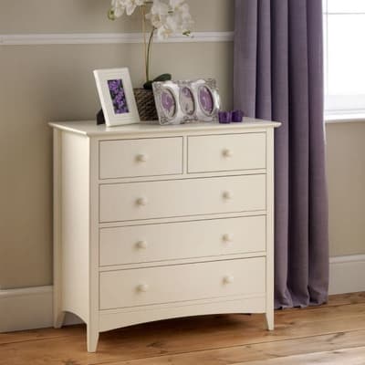 Cameo Stone White 3 + 2 Drawer Chest