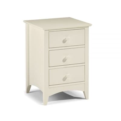 Cameo Stone White 3 Drawer Bedside Table