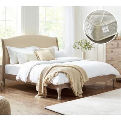 Camille Oatmeal Bed with Premier Spring Mattress Included Camille Oatmeal Bed with Premier Spring Mattress Included