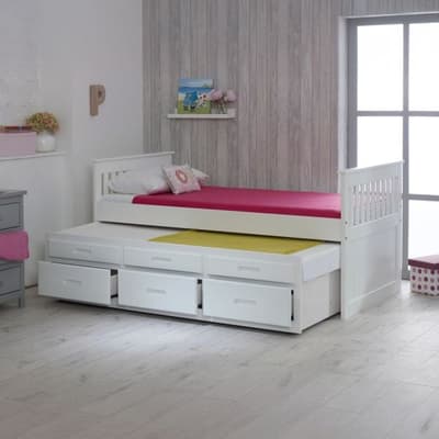 Captains White Wooden Guest Bed