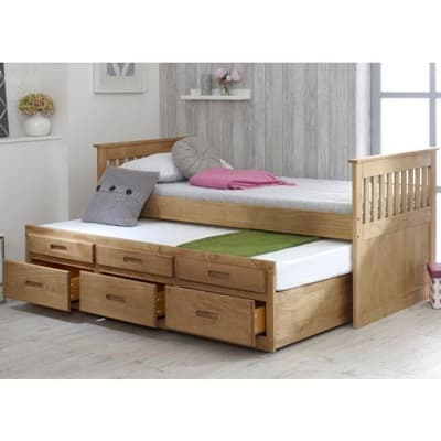 Captains Waxed Pine Wooden Guest Bed