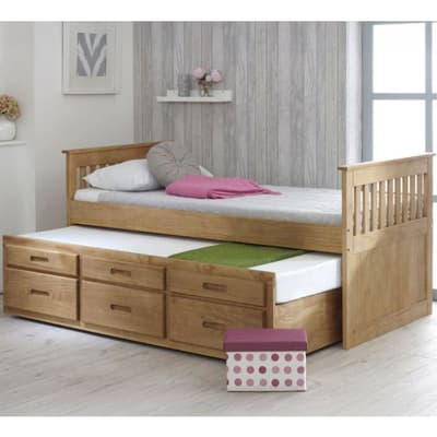 Captains Waxed Pine Wooden Guest Bed