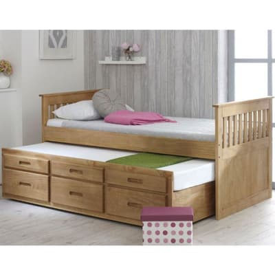 Captains Waxed Pine Wooden Guest Bed