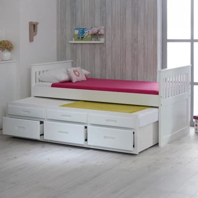 Captains White Wooden Guest Bed