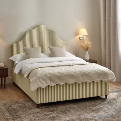 Chelsea Natural Striped Fabric Ottoman Storage Bed